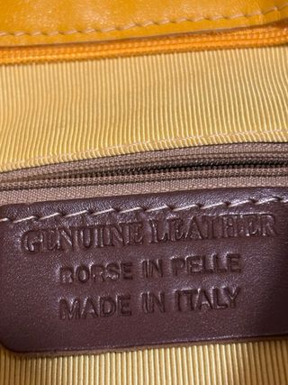 Borsa vera pelle morbidissima tracolla gialla