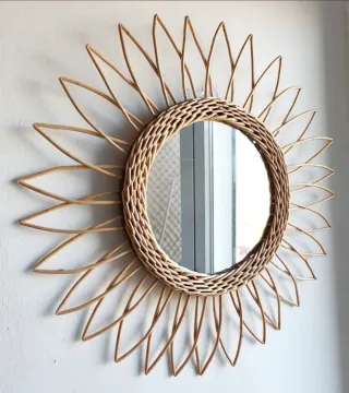 Espejo 50cms de ratán