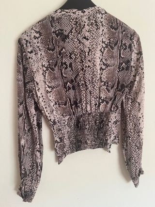 Blusa Zara Animal Print Manga Larga