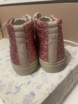 Zapatillas Botas Beige y Rosa