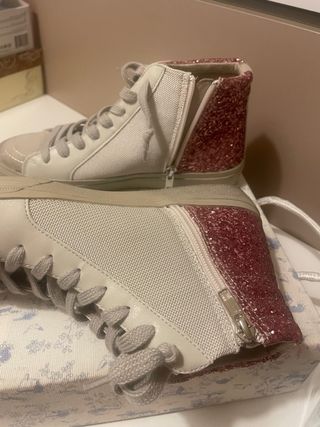 Zapatillas Botas Beige y Rosa