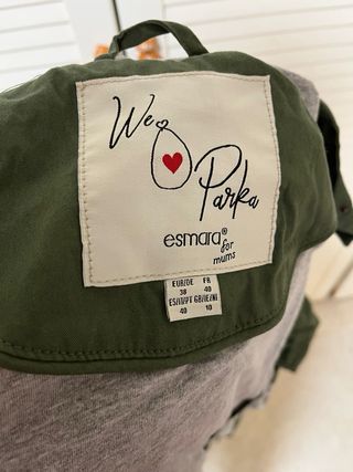 Parka premamá con porta bebés verde