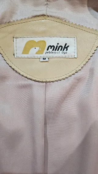 Cazadora de Mink cuero beige