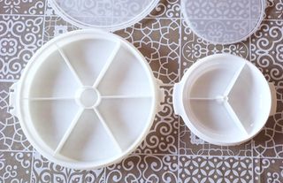 Set 2 Tupperware vintage con separavivande