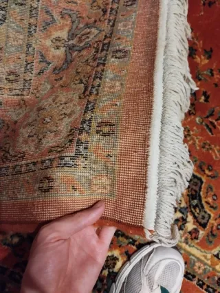 Alfombra estilo persa naranja y marrón