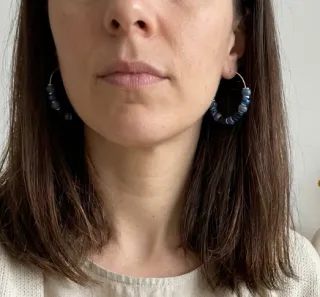 Pendientes Aro Parfois Piedras Azules