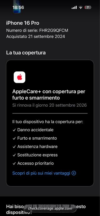 iPhone 16 Pro 128GB Argento Batteria 100%