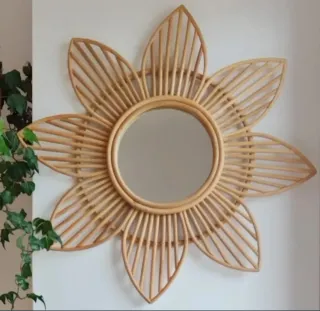Espejo 62cms decorativo de ratán