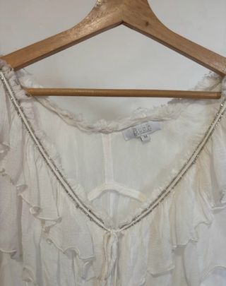Blusa Biba blanca volantes talla M