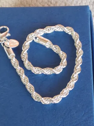 Collar Plata con Colgante Piedra Blanca y pulsera