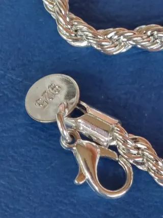 Collar Plata con Colgante Piedra Blanca y pulsera