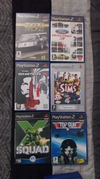 Lote 6 Juegos PS2: Noble Racing, Sims, Top Gun