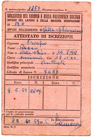 8 Tessere Storiche Personali - Documenti Antichi