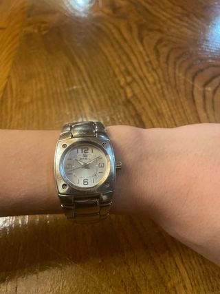 Reloj de pulsera breil plateado y blanco autentico