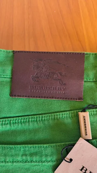 Pantaloni Uomo Burberry Nuovi Verde