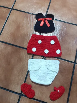 Envío Rápido Disfraz Minnie Mouse Bebé Crochet