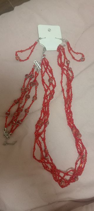 Conjunto de joyería rojo