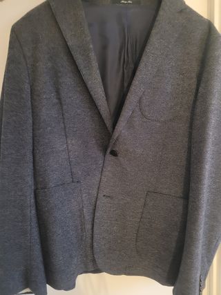 Blazer azul marino jaspeado talla 52