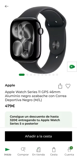 Apple Watch Series 11 GPS 46mm Negro