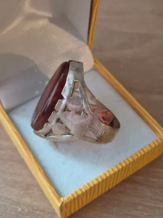 Anillo Vintage Plata 925 con Piedra Roja