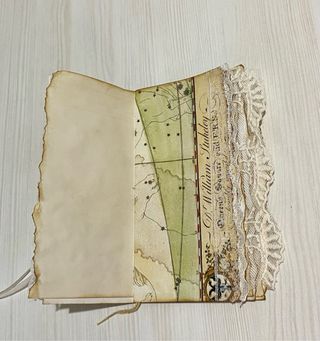 Junk Journal artesanal con encaje