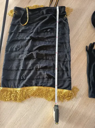 Disfraz Charleston Negro y Dorado  Talla xs