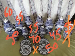 Juego de porcelana japonesa azul y blanco