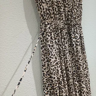 Vestido largo estampado animal print