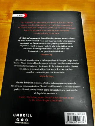 Libro El Relato Del Monstruo de Shaun Hamill