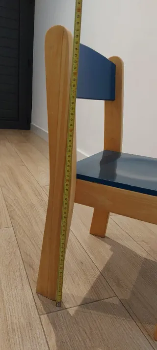 Silla infantil madera y azul