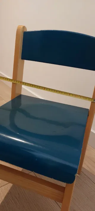 Silla infantil madera y azul