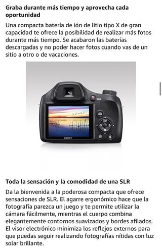 Cámara Sony Zoom Óptico 63x Negra