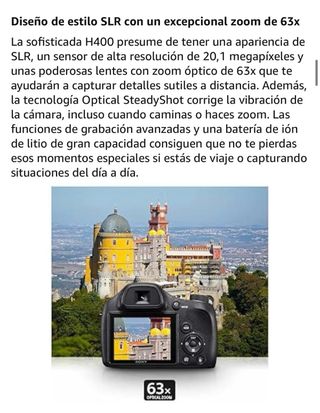 Cámara Sony Zoom Óptico 63x Negra