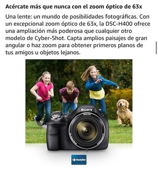 Cámara Sony Zoom Óptico 63x Negra