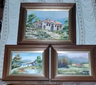 3 Quadri a Olio Paesaggi