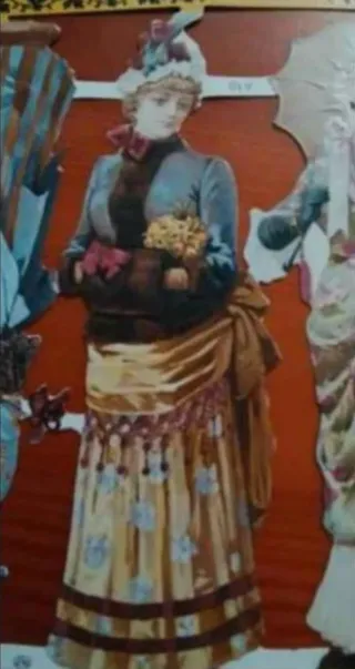 Lámina antigua cromos troquelados 4 damas