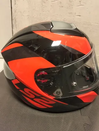 Casco Moto Talla XS LS2 Rojo y Negro