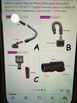 Italdos Cepillo Groomer Dyson V7-V11 Mascotas
