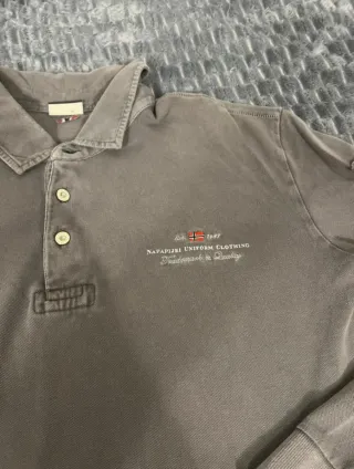 Polo Napapijri uomo manica lunga marrone