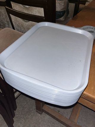 Bandejas de plástico blancas