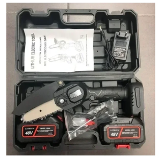 Mini Motosega 48V con 2 batterie e caricabatterie