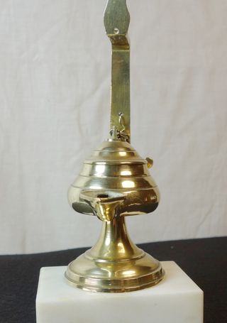 Candil de latón dorado, lámpara de aceite
