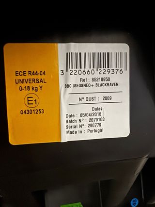 Seggiolino auto Bebè Confort fino a 18kg