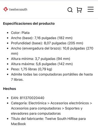 Twelve South HiRise Soporte Elevador MacBook