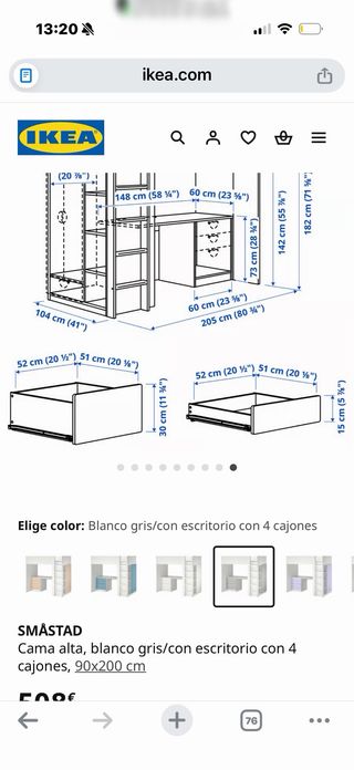 Cama alta infantil Ikea