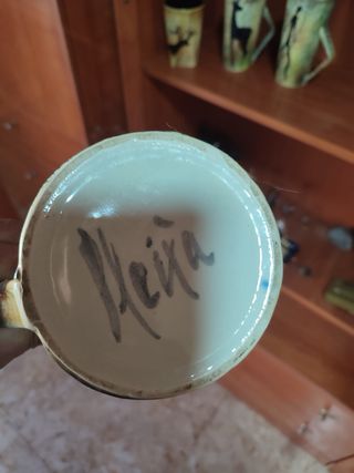 Conjunto Cerámica Esmaltada Vasos y Jarra