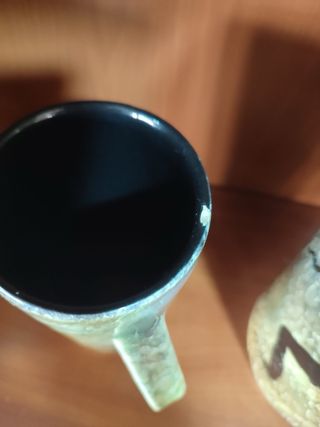 Conjunto Cerámica Esmaltada Vasos y Jarra