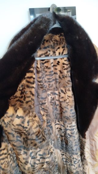 Casaco Senhora em Seda e pele de Leopardo e Vison