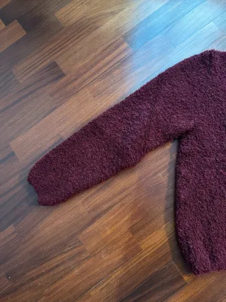 5mc2 Fluffy cardigan bouclé bordeaux
