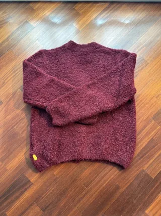 5mc2 Fluffy cardigan bouclé bordeaux